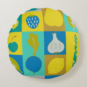 Veggie Blocks I Rond Kussen