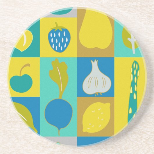 Veggie Blocks I Zandsteen Onderzetter (Voorkant)