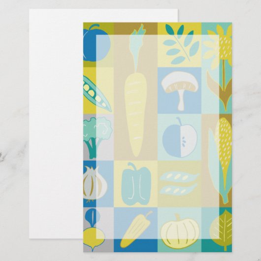 Veggie Blocks II Briefpapier (Voorkant / Achterkant)