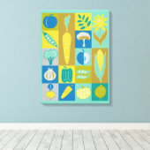 Veggie Blocks II Canvas Afdruk (Insitu (Houten vloer))