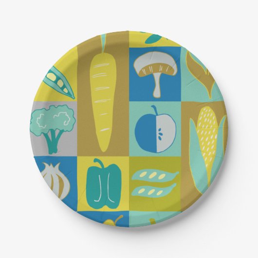 Veggie Blocks II Papieren Bordje (Voorkant)