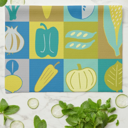 Veggie Blocks II Theedoek (Gevouwen)