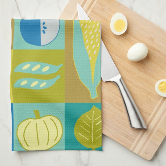 Veggie Blocks II Theedoek (Quarter Fold)