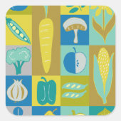 Veggie Blocks II Vierkante Sticker (Voorkant)