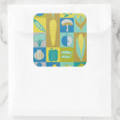 Veggie Blocks II Vierkante Sticker (Tas)