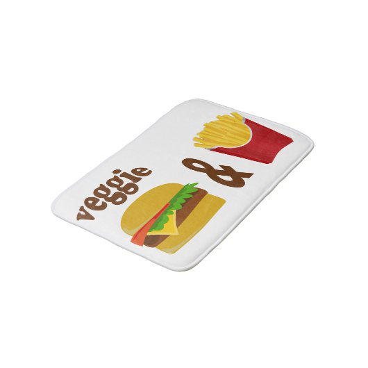 Veggie Burger en Fries Badmat (Gekanteld)