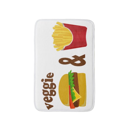 Veggie Burger en Fries Badmat (Voorkant Verticaal)