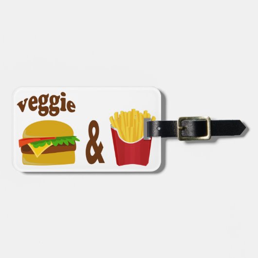 Veggie Burger en Fries Bagagelabel (Voorkant horizontaal)