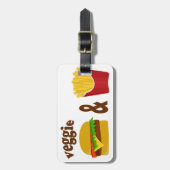 Veggie Burger en Fries Bagagelabel (Voorkant verticaal)
