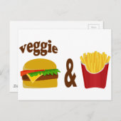 Veggie Burger en Fries Briefkaart (Voorkant / Achterkant)