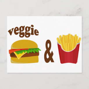 Veggie Burger en Fries Briefkaart
