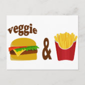 Veggie Burger en Fries Briefkaart (Voorkant)