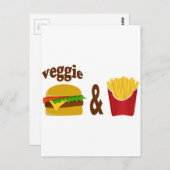 Veggie Burger en Fries Briefkaart (Voorkant / Achterkant)