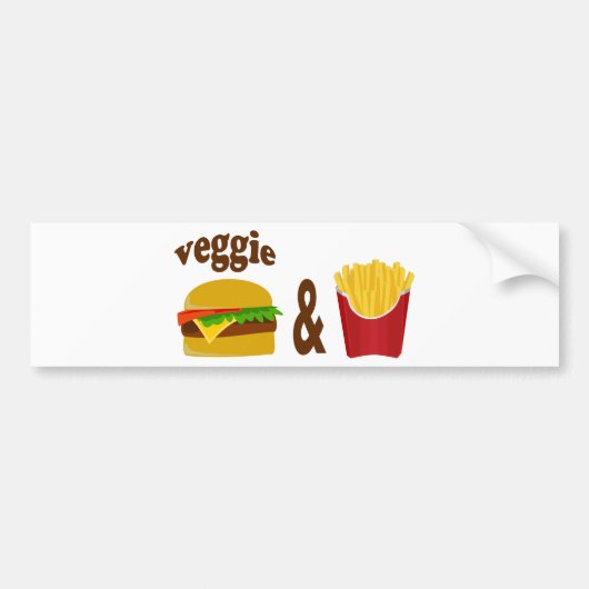 Veggie Burger en Fries Bumpersticker (Voorkant)