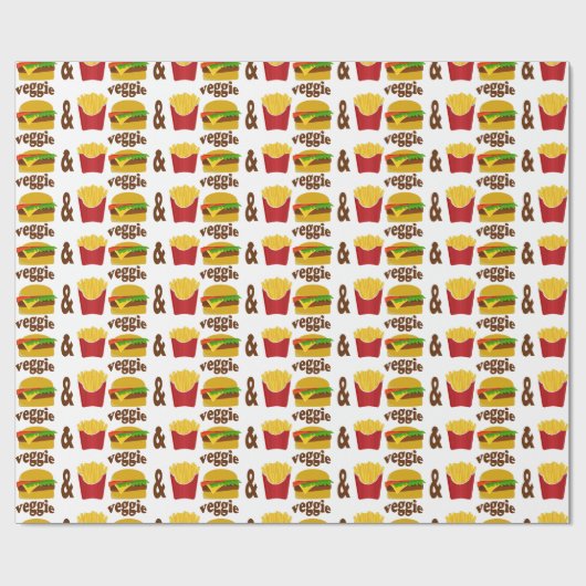 Veggie Burger en Fries Cadeaupapier (Vlak)