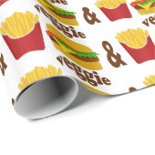 Veggie Burger en Fries Cadeaupapier (Rol Hoek)