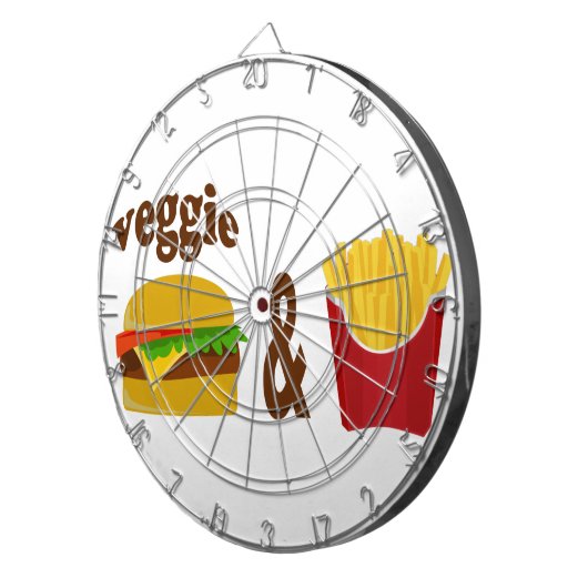 Veggie Burger en Fries Dartbord (Voorkant Rechts)