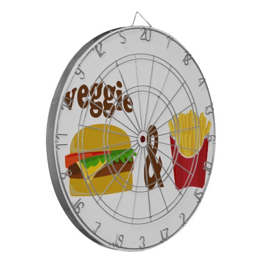 Veggie Burger en Fries Dartbord (Voorkant Links)