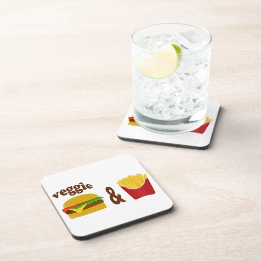 Veggie Burger en Fries Drankjes Onderzetter (Rechterzijde)