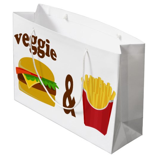 Veggie Burger en Fries Groot Cadeauzakje (Achterkant Gekanteld)