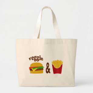 Veggie Burger en Fries Grote Tote Bag