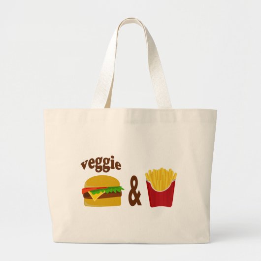 Veggie Burger en Fries Grote Tote Bag (Voorkant)