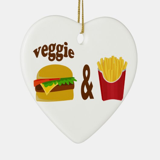 Veggie Burger en Fries Keramisch Ornament (Rechts)