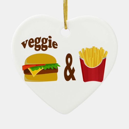 Veggie Burger en Fries Keramisch Ornament (Voorkant)