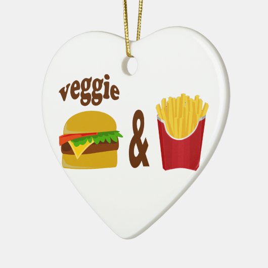 Veggie Burger en Fries Keramisch Ornament (Links)