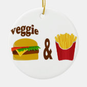 Veggie Burger en Fries Keramisch Ornament (Voorkant)
