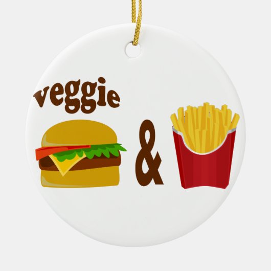 Veggie Burger en Fries Keramisch Ornament (Voorkant)