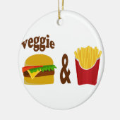 Veggie Burger en Fries Keramisch Ornament (Links)