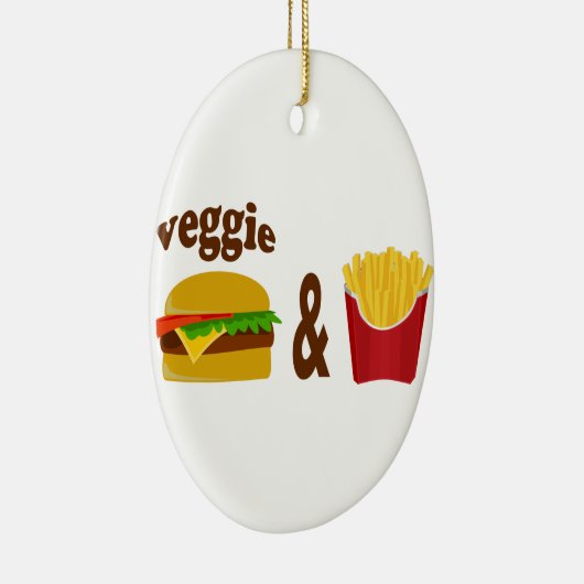 Veggie Burger en Fries Keramisch Ornament (Rechts)