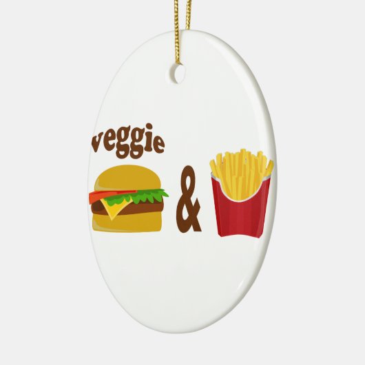 Veggie Burger en Fries Keramisch Ornament (Links)