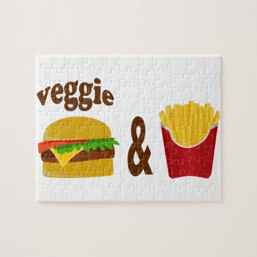 Veggie Burger en Fries Legpuzzel (Horizontaal)