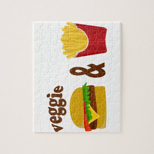 Veggie Burger en Fries Legpuzzel (Verticaal)