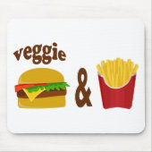 Veggie Burger en Fries Muismat (Voorkant)