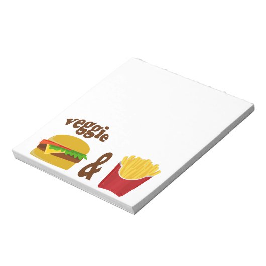Veggie Burger en Fries Notitieblok (Linkerzijde)