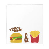 Veggie Burger en Fries Notitieblok (Voorkant)