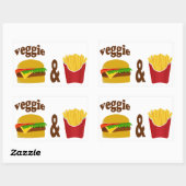 Veggie Burger en Fries Rechthoekige Sticker (Vel)