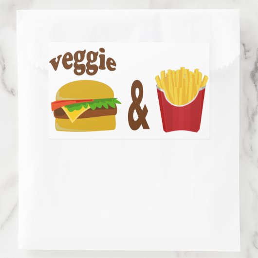 Veggie Burger en Fries Rechthoekige Sticker (Tas)