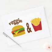 Veggie Burger en Fries Rechthoekige Sticker (Envelop)