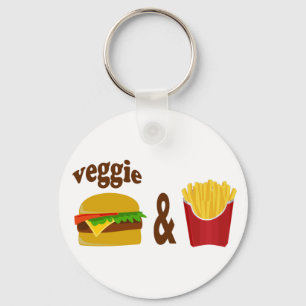 Veggie Burger en Fries Sleutelhanger