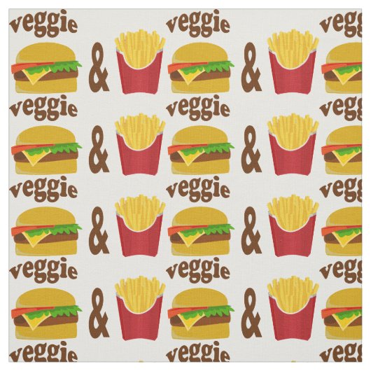 Veggie Burger en Fries Stof (Swatch)