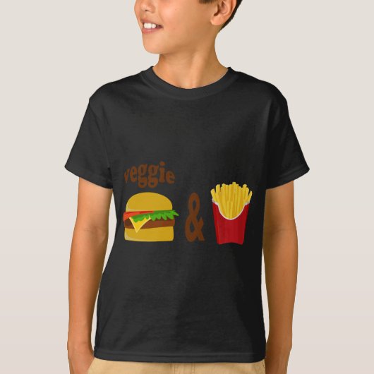 Veggie Burger en Fries T-shirt (Voorkant)