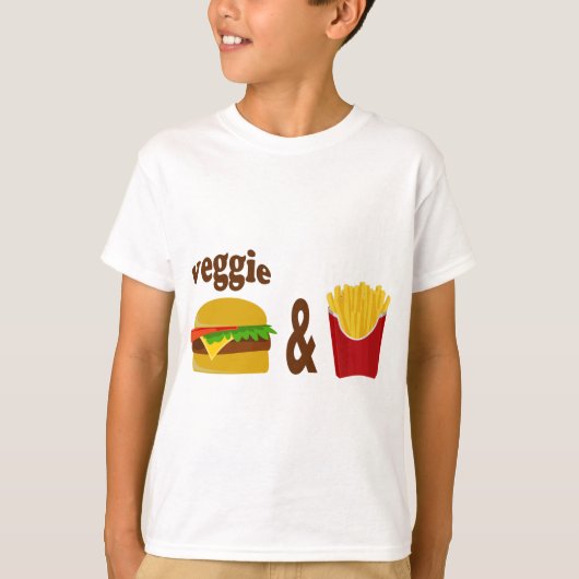 Veggie Burger en Fries T-shirt (Voorkant)