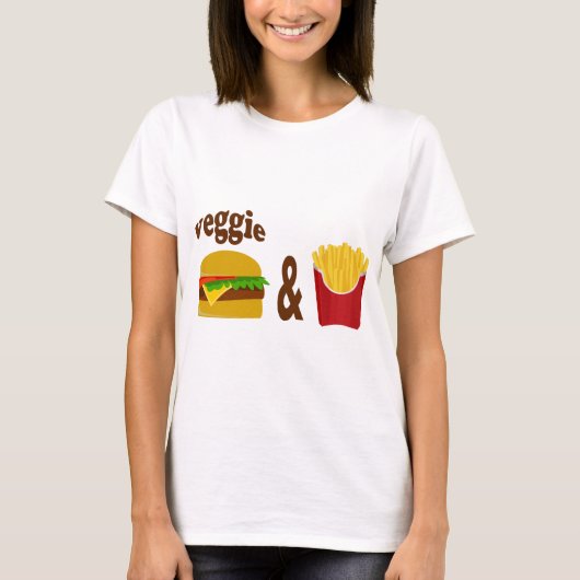 Veggie Burger en Fries T-shirt (Voorkant)