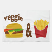 Veggie Burger en Fries Theedoek (Horizontaal)