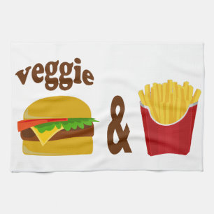 Veggie Burger en Fries Theedoek