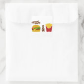 Veggie Burger en Fries Vierkante Sticker (Tas)